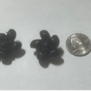 Black Flower Earrings